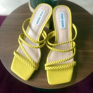 Steve Madden Bright Yellow Braided Sandals